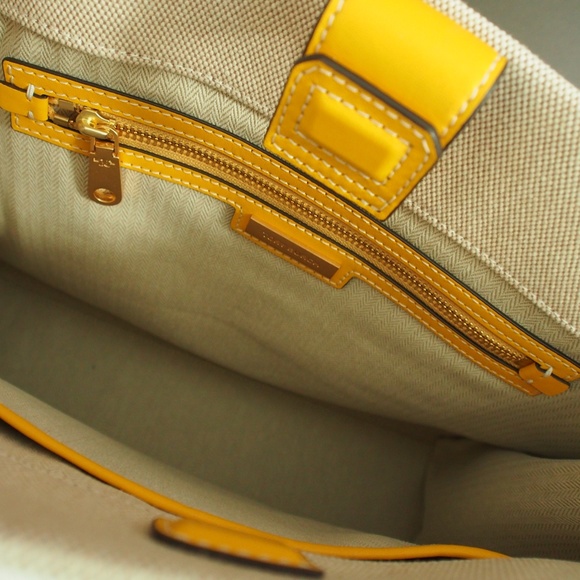 Tory Burch Ella Canvas Quadrant Knot Tote - Picture 6 of 9